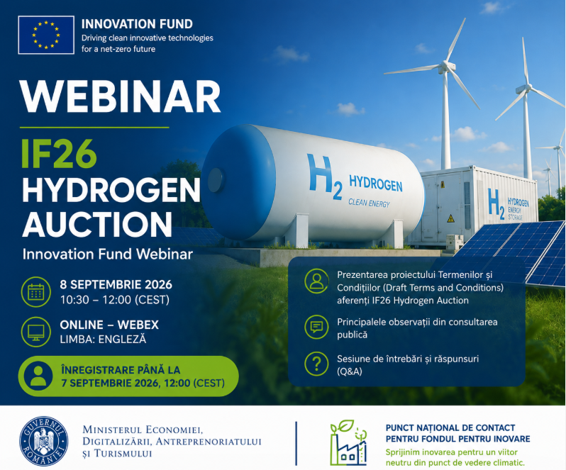 Webinar Innovation Fund privind IF26 Hydrogen Auction, 8 septembrie 2026